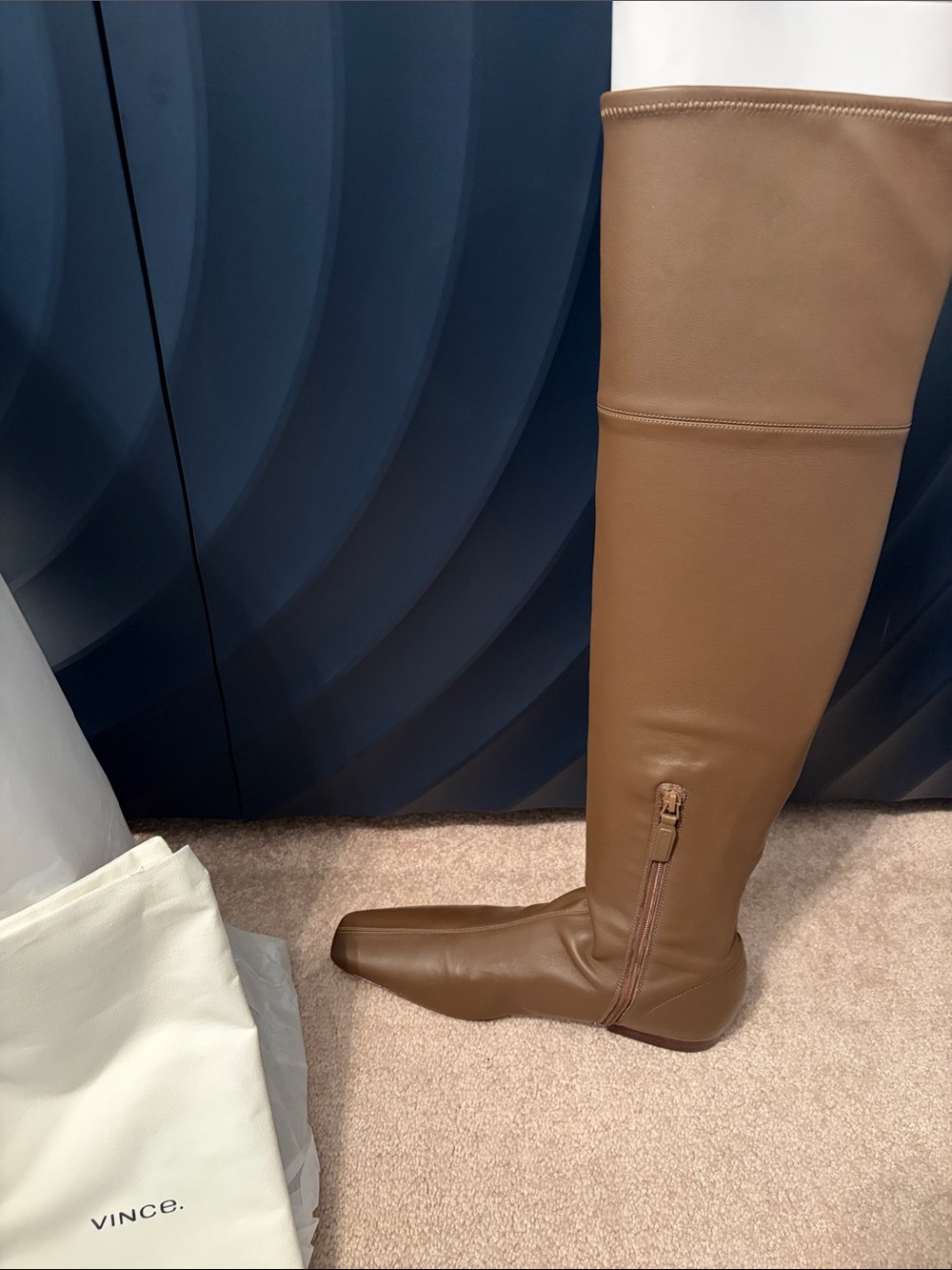 New With Tags Vince Nissa Wheat Over-The-Knee Leather Boots Size 11
